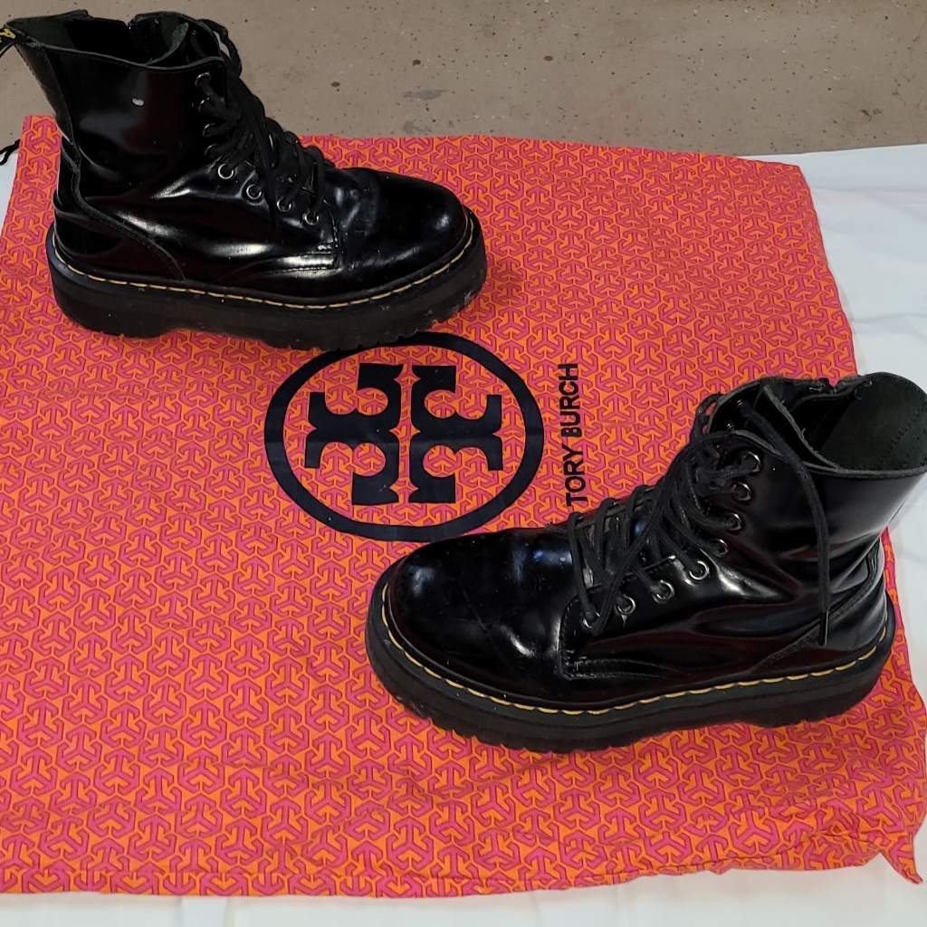 Dr. Martens Patent Leather Jadon Platform Combat Boots Women 7 Or Men 6 Unisex